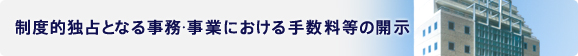 制度的独占となる事務・事業における手数料等の開示